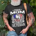 Proud Mom Of A Us Veteran - Dog Tags Military Mother T-shirt Gifts for Old Men