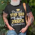 Proud Step Dad Of Two 2023 Graduate Class 2023 Graduation Unisex T-Shirt Gifts for Old Men