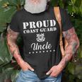 Proud Us Coast Guard Uncle Usa Military Family Gift Gift For Mens Unisex T-Shirt Gifts for Old Men
