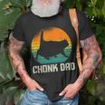 Retro Vintage Style Fat Daddy Cat Meme Chonk Cat Dad T-Shirt Gifts for Old Men