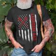 Mens Retro Vintage Usa American Flag Lacrosse Dad Patriotic T-Shirt Gifts for Old Men