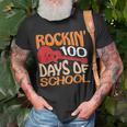 Rockin 100 Days Of School For A 100 Days Of School 100Th Day T-Shirt Gifts for Old Men