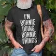 Im Ronnie Doing Ronnie Things Personalized First Name T-Shirt Gifts for Old Men