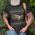 Russische Schildkröte Weihnachts-T-Shirt, Hässliches Rentier-Motiv Geschenke für alte Männer