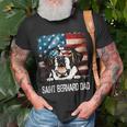 Saint Bernard Dad American Flag 4Th Of July Dog Fathers Day Gift For Mens Unisex T-Shirt Gifts for Old Men