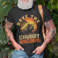 Save The Chubby Unicorns Vintage Funny Rhino Animal Rescue Unisex T-Shirt Gifts for Old Men