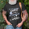 Schwarzes T-Shirt Je suis un mec simple - Pétanque & Apéro Fan Geschenke für alte Männer