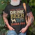 Shiba Inu Dad Drink Beer Hang With Dog Men Vintage T-Shirt Gifts for Old Men