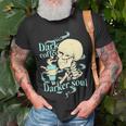 Skull Dark Coffee Darker Soul Unisex T-Shirt Gifts for Old Men