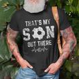 Soccer Mom Thats My Son Out There Soccer Distressed Womens Unisex T-Shirt Gifts for Old Men