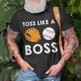 Softball Toss Like A Boss Sports Pitcher Team Ball Glove Cool Unisex T-Shirt Gifts for Old Men