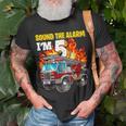 Sound The Alarm Im 5 5Th Birthday Fireman Firetruck Boys Unisex T-Shirt Gifts for Old Men