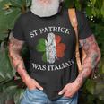 St Patrick Was Italian St Patricks Day Hat Clover Vintage T-Shirt Gifts for Old Men