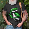 St Patricks Day Irish American Shamrock Flag Paddy Patty Day Unisex T-Shirt Gifts for Old Men