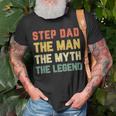 Step Dad The Man The Myth The Legend Vintage Stepdad Unisex T-Shirt Gifts for Old Men