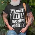 Mens Straight Outta Money Dad Life Fathers Day T-Shirt Gifts for Old Men