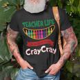 Teacher Life One Got Me Feeling Cray Cray 100 Days Of School T-Shirt Gifts for Old Men