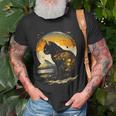 The Moon The Night & Black Cat Love Cat Mom Cat Dad Vintage Unisex T-Shirt Gifts for Old Men