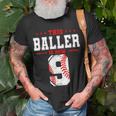 This Baller Is Now 9 Birthday Baseball Theme Bday Party Unisex T-Shirt Gifts for Old Men