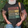 Tochter Schwester Gaming Legende Vintage Video Gamer Girl T-Shirt Geschenke für alte Männer