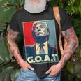 Trump Goat Middle Finger Election 2024 Republican Poster Unisex T-Shirt Gifts for Old Men