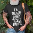 Im Tucker Doing Tucker Things Personalized First Name T-Shirt Gifts for Old Men