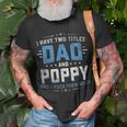 Mens I Have Two Titles Dad And Poppy Fathers Day V2 T-Shirt Gifts for Old Men