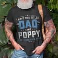 Mens I Have Two Titles Dad And Poppy I Rock Them Both Vintage T-Shirt Gifts for Old Men