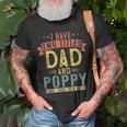 Mens I Have Two Titles Dad And Poppy Vintage Fathers Grandpa V2 T-Shirt Gifts for Old Men