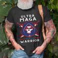 Ultra Maga Warrior Dad Anti Biden Us Flag Pro Trump Unisex T-Shirt Gifts for Old Men