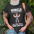 Uncle Huncle Mustache Bodybuilder Gym Workout Unisex T-Shirt Gifts for Old Men