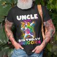 Uncle Of Birthday Unicorn Dabbing Unicorn Matching Family Unisex T-Shirt Gifts for Old Men