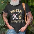 Uncle Of The 5Th Birthday Princess Girl Unicorn Bday Unisex T-Shirt Gifts for Old Men