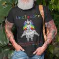 Unclecorn Unicorn With Muscle Normal Uncle Just Awesome Gift For Mens Unisex T-Shirt Gifts for Old Men