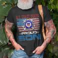 US Coast Guard Proud Son With American Flag T-Shirt Gifts for Old Men