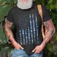 Us Navy Camo Veteran American Flag Military Blue Unisex T-Shirt Gifts for Old Men