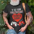 V Is For Video Games Valentines Day Love Gamer Boy Men T-Shirt Gifts for Old Men