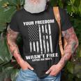 Veterans Day Your Freedom Wasnt Free Military Us Flag T-Shirt Gifts for Old Men