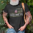 Vintage American Flag Proud Army Son Veteran Day T-Shirt Gifts for Old Men