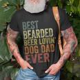 Mens Vintage Best Bearded Beer Lovin Dog Dad Pet Lover Owner T-Shirt Gifts for Old Men