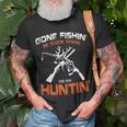 Vintage Gone Fishin Be Back Soon To Go Huntin Unisex T-Shirt Gifts for Old Men