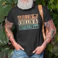 Vintage Grill Dad Grilling Chilling Refilling T-Shirt Gifts for Old Men
