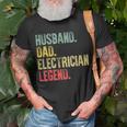 Mens Vintage Husband Dad Electrician Legend Retro T-Shirt Gifts for Old Men