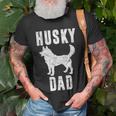 Vintage Husky Dad Dog Daddy Siberian Huskies Father T-Shirt Gifts for Old Men