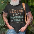 Vintage Legend Seit November 1964 Geburtstag Männer Frauen T-Shirt Geschenke für alte Männer