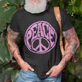 Vintage Pink Peace Sign 60S 70S Hippie Retro Peace Symbol Unisex T-Shirt Gifts for Old Men
