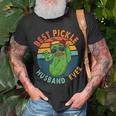 Vintage Retro Best Pickle Husband Ever Funny Pickle Mustache Unisex T-Shirt Gifts for Old Men