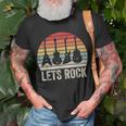 Vintage Retro Lets Rock Rock And Roll Guitar Music Unisex T-Shirt Gifts for Old Men