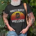 Vintage Retro Worlds Okayest Welder Funny Welding Cool Gift Unisex T-Shirt Gifts for Old Men