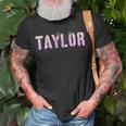 Vintage Taylor Girls Name Grunge Pink Custom Birthday T-Shirt Gifts for Old Men